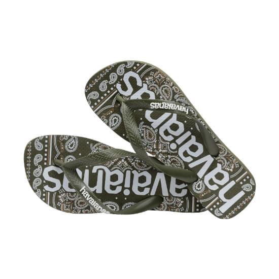 Imagem de Sandália havaianas unissex top logomania fashion musgo 37/38