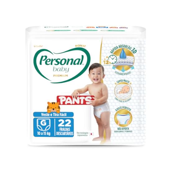 Imagem de Fralda infantil pants personal baby premium tamanho jumbo g com 22 unidades