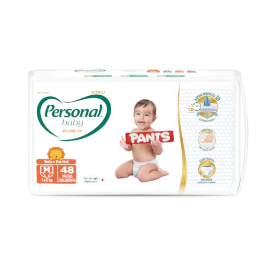 Imagem de Fralda infantil pants personal baby premium tamanho mega m com 48 unidades