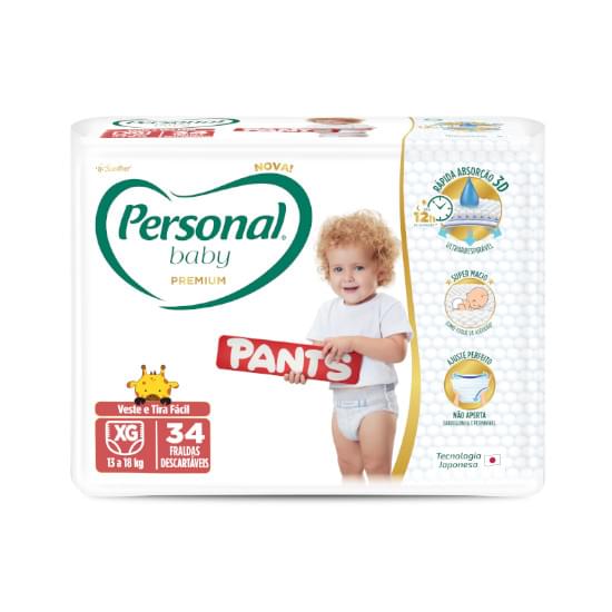 Imagem de Fralda infantil pants personal baby premium tamanho mega xg com 34 unidades