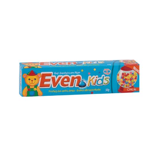 Imagem de Gel dental anticárie com flúor chicle zero açúcar even kids 50g