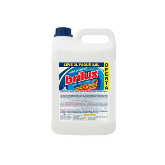 Imagem de Água sanitária brilux galão leve 3l pague 2,5l