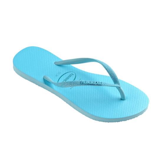 Imagem de Sandália havaianas feminina slim glitter flourish azul nautico 35/36