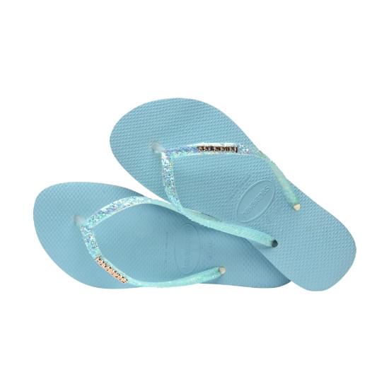 Imagem de Sandália havaianas feminina slim glitter flourish azul nautico 39/40