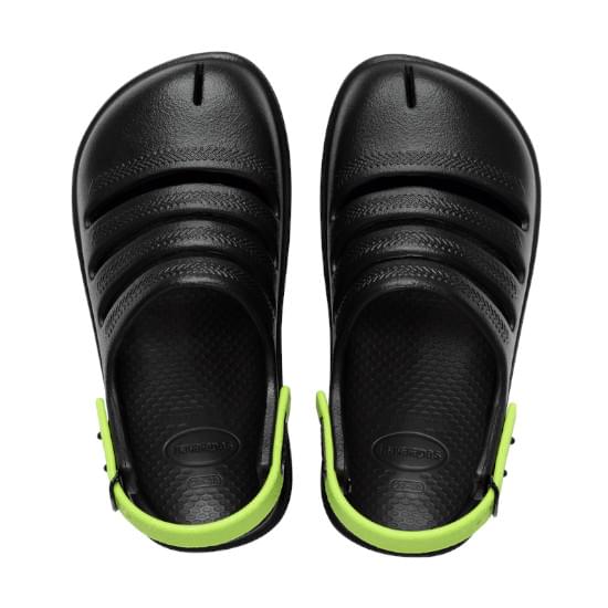 Imagem de Sandália havaianas infantil kids clog preto/verde limão 33/34