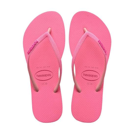 Imagem de Sandália havaianas feminina slim glitter flourish rosa macaron 37/38