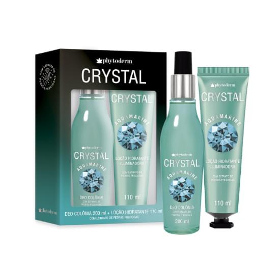 Imagem de Kit phytoderm crystal aquamarine deo colônia refrescante 220ml + loção hidratante iluminadora 110ml