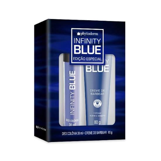 Imagem de Kit phytoderm infinity blue mini deo colônia 30ml + creme barbear 80g