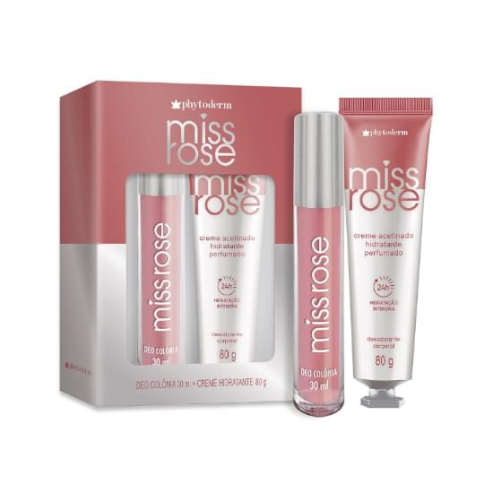 Imagem de Kit phytoderm miss rose mini deo colônia 30ml + creme hidratante acetinado 80g