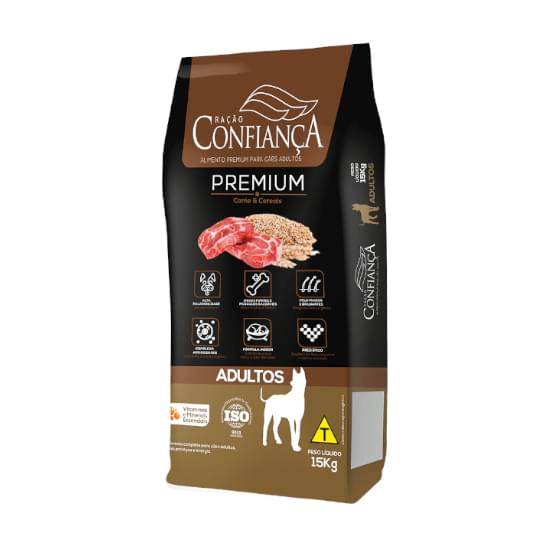 Imagem de Ração confiança premium cães adultos 15kg