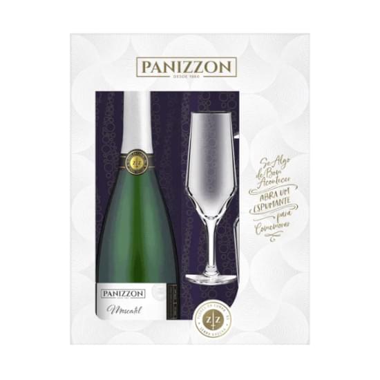 Imagem de Kit espumante panizzon moscatel 750ml + 2 taças