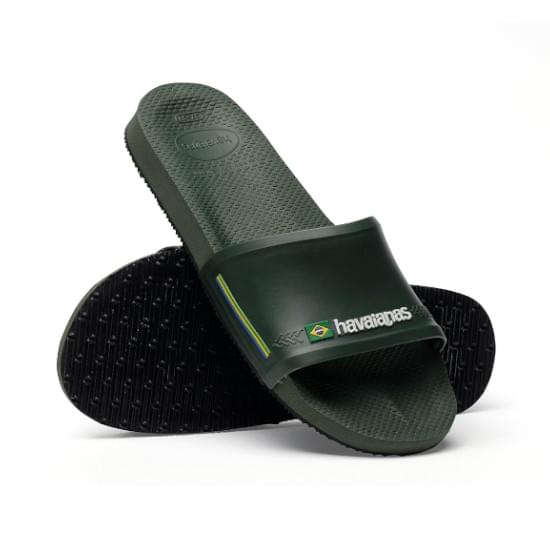 Imagem de Sandalias havaianas unissex slide brasil verde olive 43/44