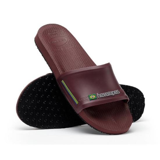 Imagem de Sandalias havaianas unissex slide brasil vinho de uva 41/42