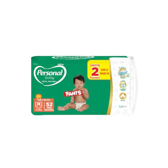 Imagem de Fralda infantil pants personal baby total protect mega m leve 52 pague 50 unidades