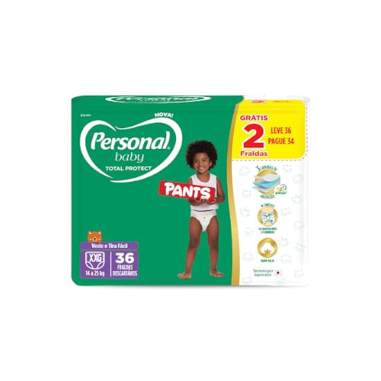 Imagem de Fralda infantil pants personal baby total protect mega xxg leve 36 pague 34 unidades