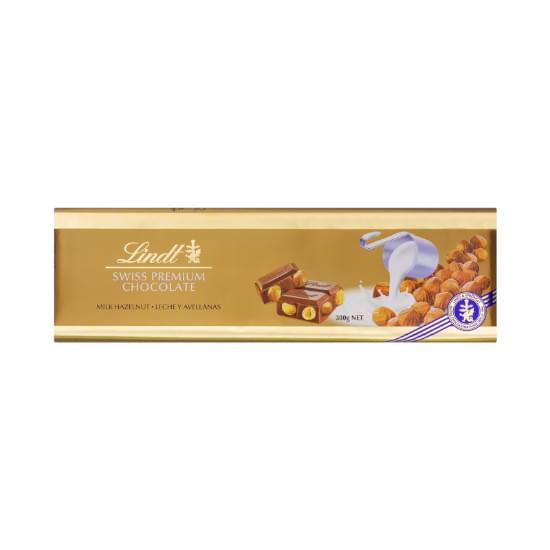 Imagem de Chocolate suíço ao leite com avelãs inteiras lindt swiss premium cartucho 300g