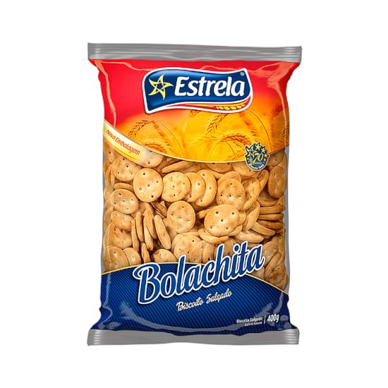 Imagem de Biscoito salgado estrela bolachita pacote 400g