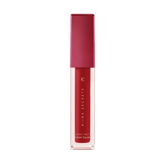 Imagem de Batom líquido niina secrets skinny matte vermelho hibisco 5ml