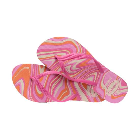 Imagem de Sandália havaianas feminina fantasia style bege/rosa 33/34