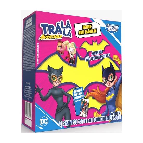 Imagem de Kit shampoo + condicionador infantil justice league trá lá lá aventura brilho poderoso 250ml cada grátis uma máscara