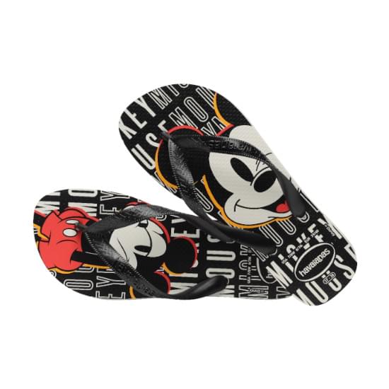 Imagem de Sandalia havaiana masculina top disney branco/preto/preto 23/24