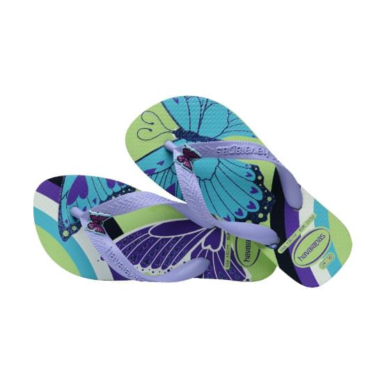 Imagem de Sandalia havaianas infantil kids fantasy citronela/brisa lilas 23/24