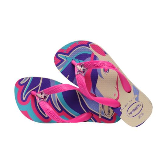 Imagem de Sandalia havaianas infantil kids fantasy bege palha/magenta neon 25/26