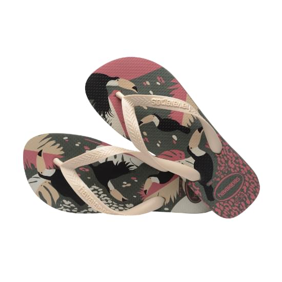 Imagem de Sandália havaianas feminina top trop vibes verde olive 39/40