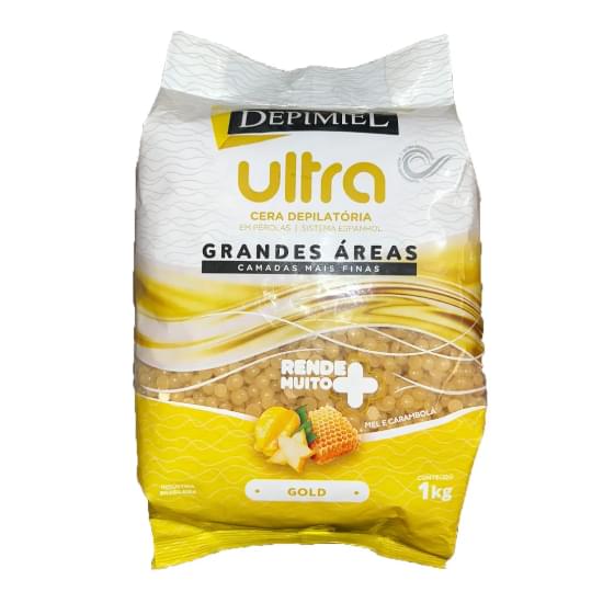 Imagem de Cera depilatória em pérola depimiel ultra gold deo 1kg