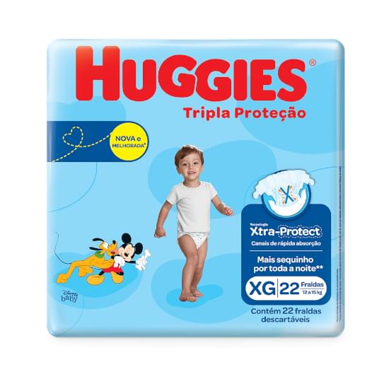 Imagem de Fralda infantil huggies tripla proteção tamanho xg jumbo | com 22 unidades