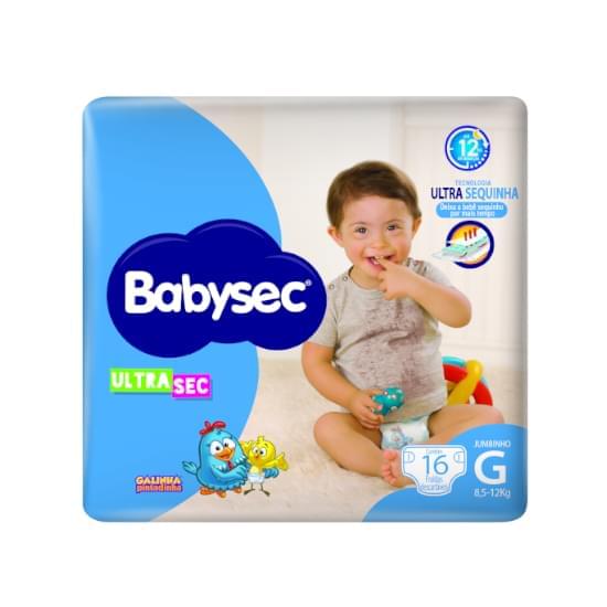 Imagem de Fralda infantil babysec ultrasec jumbinho g com 16 unidades