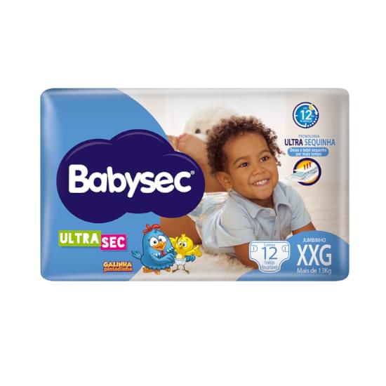 Imagem de Fralda infantil babysec ultrasec jumbinho xxg com 12 unidades