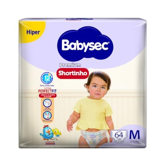 Imagem de Fralda infantil babysec shortinho hiper m com 64 unidades