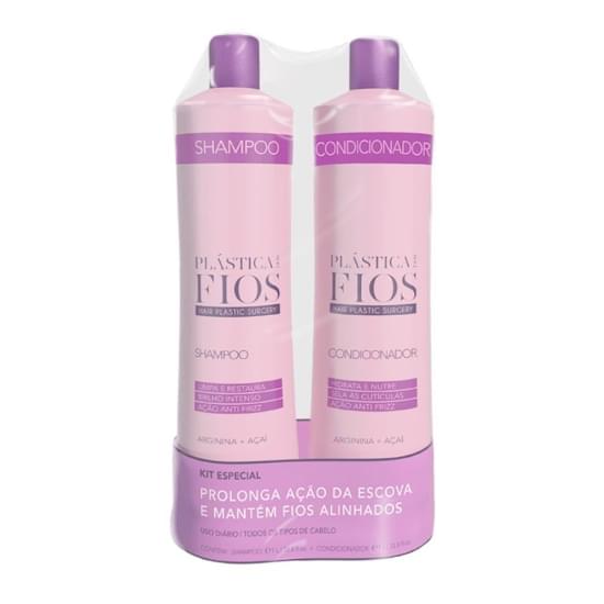 Imagem de Kit shampoo e condicionador 1l plástica dos fios