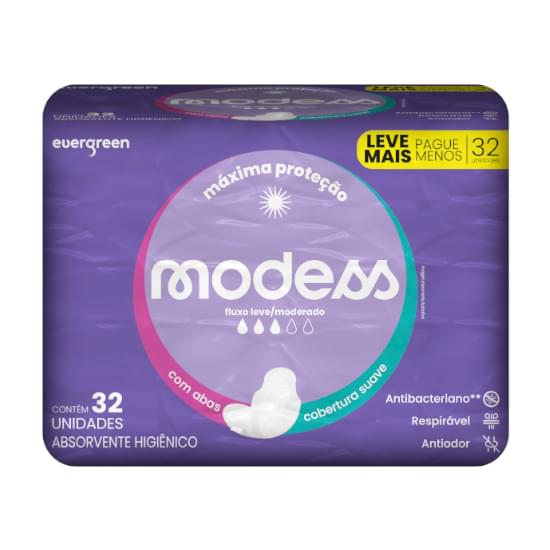 Imagem de Absorvente malha suave com abas modess 32 unidades