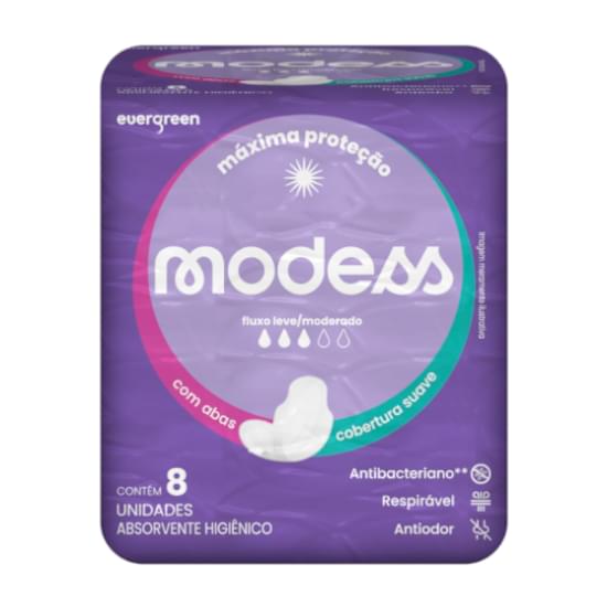 Imagem de Absorvente malha suave com abas modess 08 unidades