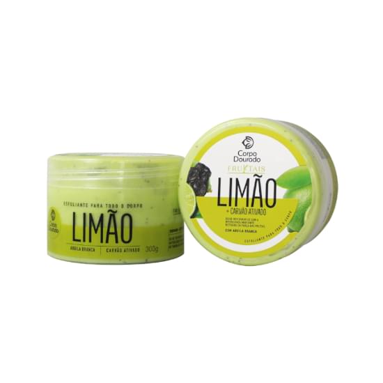 Imagem de Esfoliante para corpo corpo-dourado fruktais limão + carvão ativado 300g