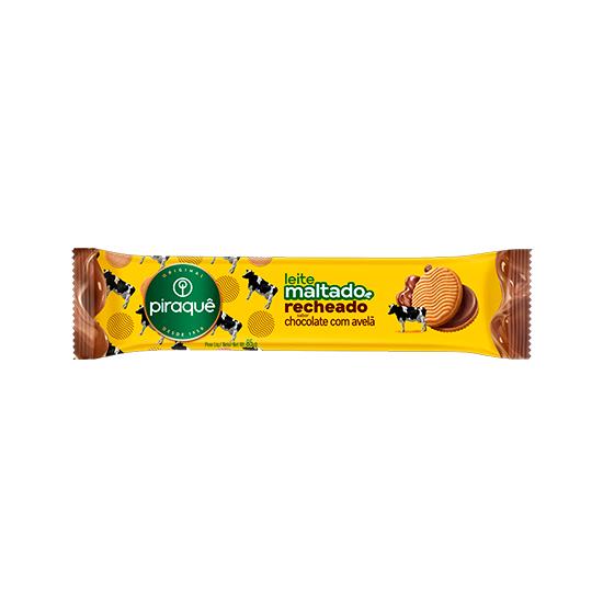 Imagem de Biscoito leite maltado recheio chocolate com avelã piraquê pacote 85g