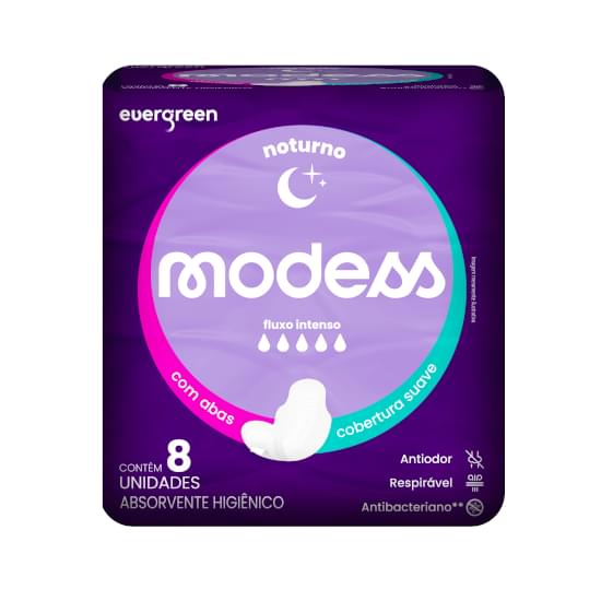 Imagem de Absorvente noturno com abas modess 8 unidades