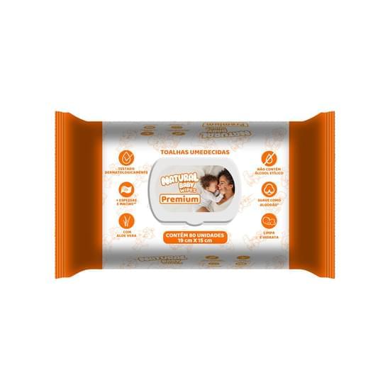 Imagem de Toalha umedecida natural baby wipes premium 80 unidades