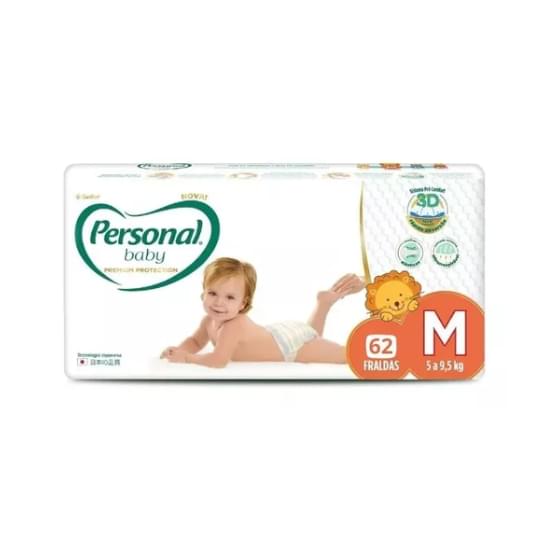 Imagem de Fralda infantil personal baby premium protection hiper tamanho m | com 62 unidades