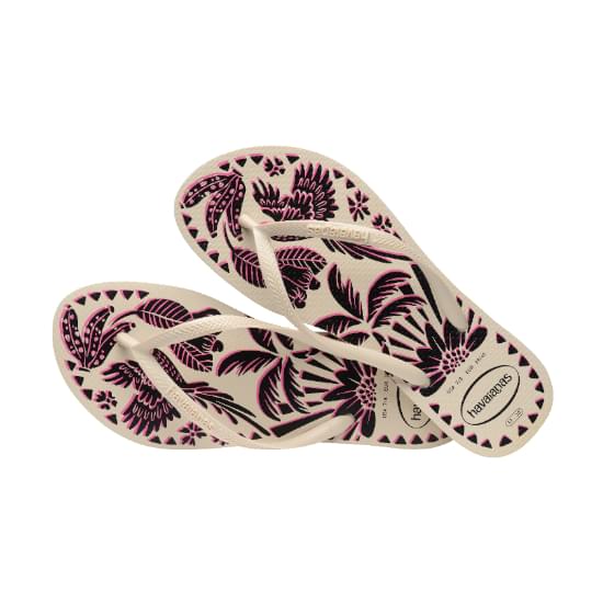 Imagem de Sandália havaianas feminina slim tucano bege palha 33/34