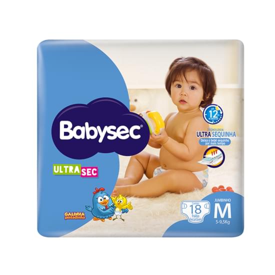 Imagem de Fralda infantil babysec ultrasec jumbinho m com 18 unidades