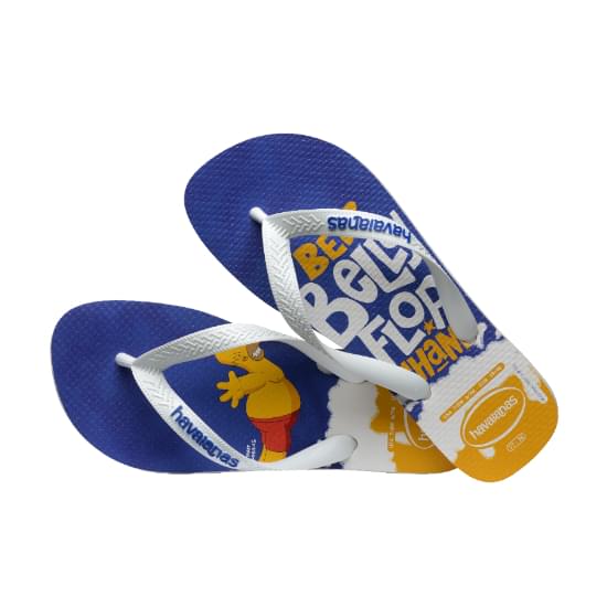 Imagem de Sandália havaianas masculino simpsons branco/branco/azul estrela 43/44