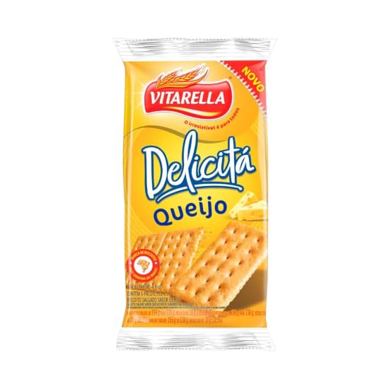 Imagem de Pack biscoito salgado queijo vitarella delicitá pacote 138g 6 unidades de 23g cada