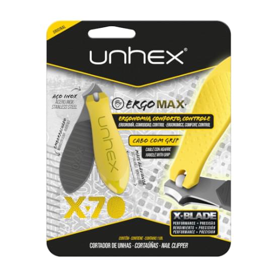 Imagem de Cortador de unhas unhex x70 blister amarelo