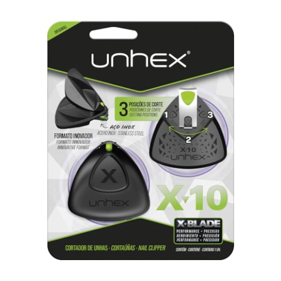 Imagem de Cortador de unhas unhex x10 blister preto