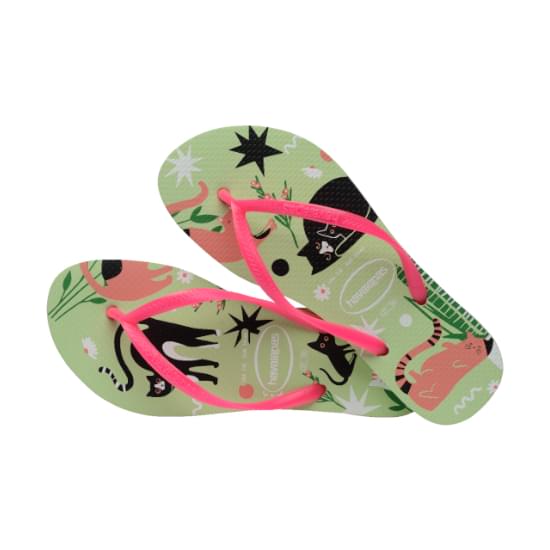 Imagem de Sandália havaianas feminina slim pets citronela 33/34