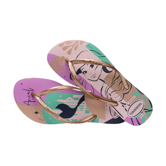 Imagem de Sandalia havaianas feminina slim princesas rosa peonia 33/34