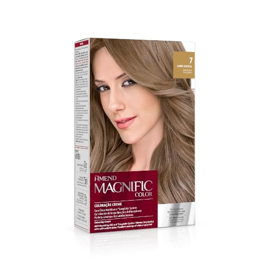 Imagem de Kit coloração creme amend magnific color 7.0 louro natural